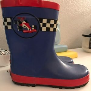 Boy race-car rain boots